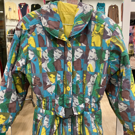 fiore degli sportivi '80s tuta da sci neon pop art