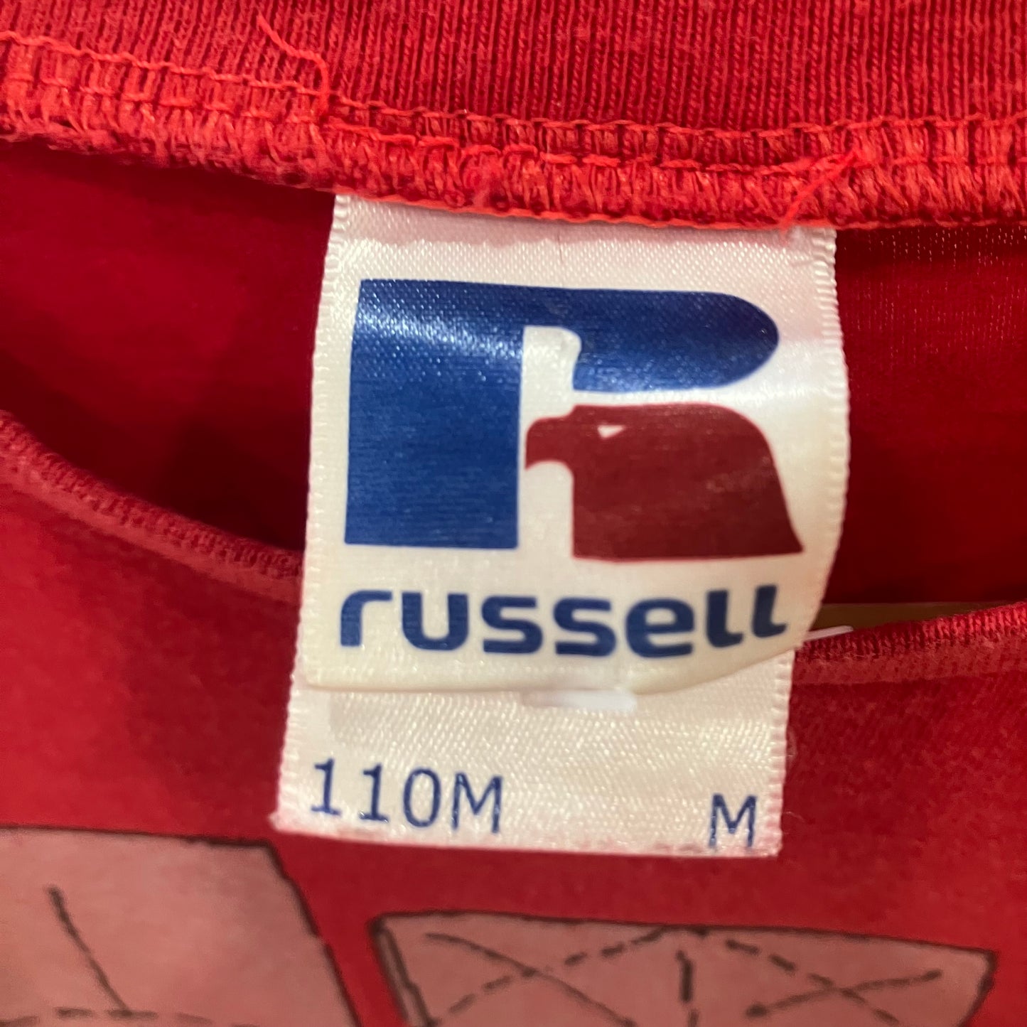 russell '00 tshirt rossa barchette di carta