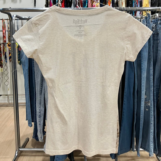 hard rock cafe couture sharm el sheik '10s beige tshirt with brown print