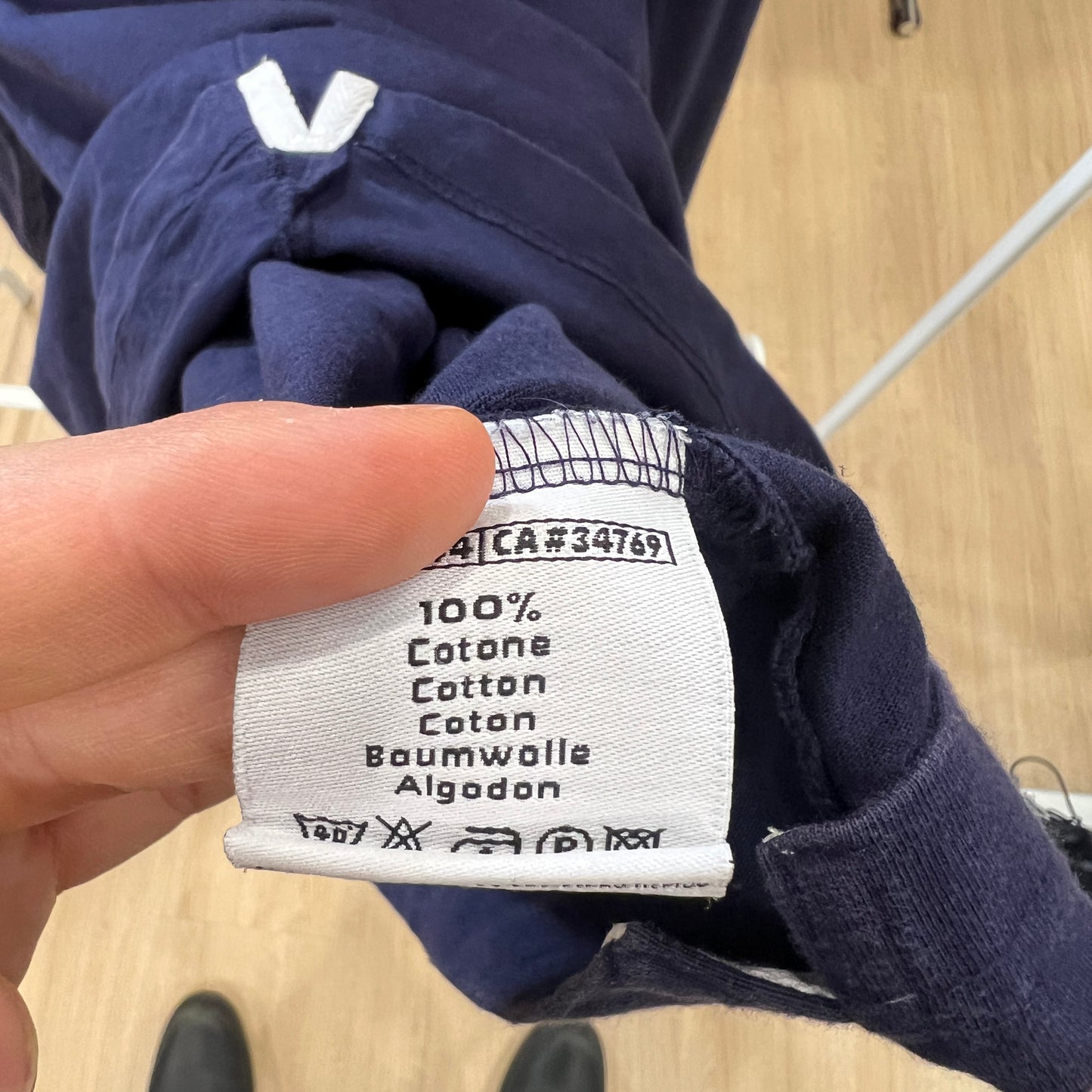 kappa '00s t-shirt manica lunga blu navy con collo polo