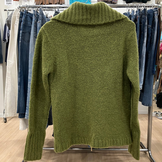 green '00s maglione in lana verde con zip