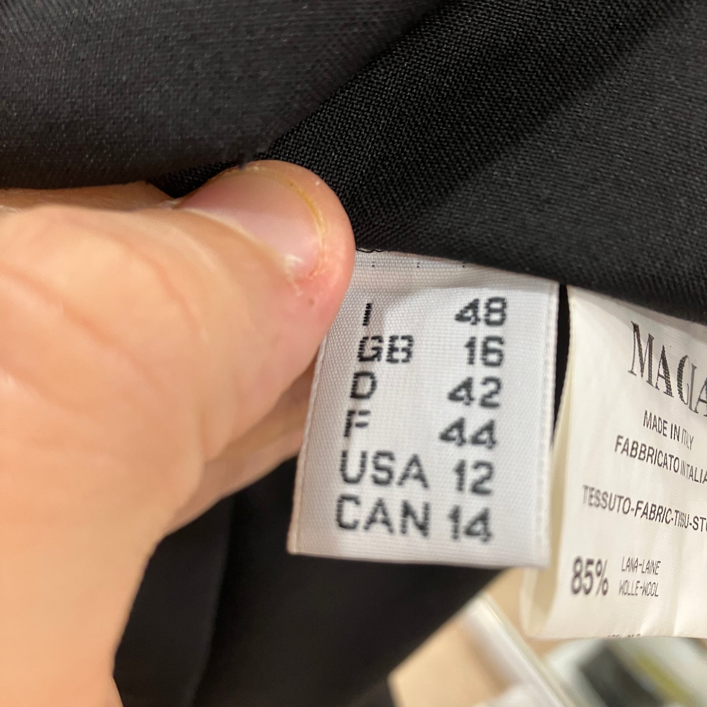 magia 00s black wool silk mini pencil skirt