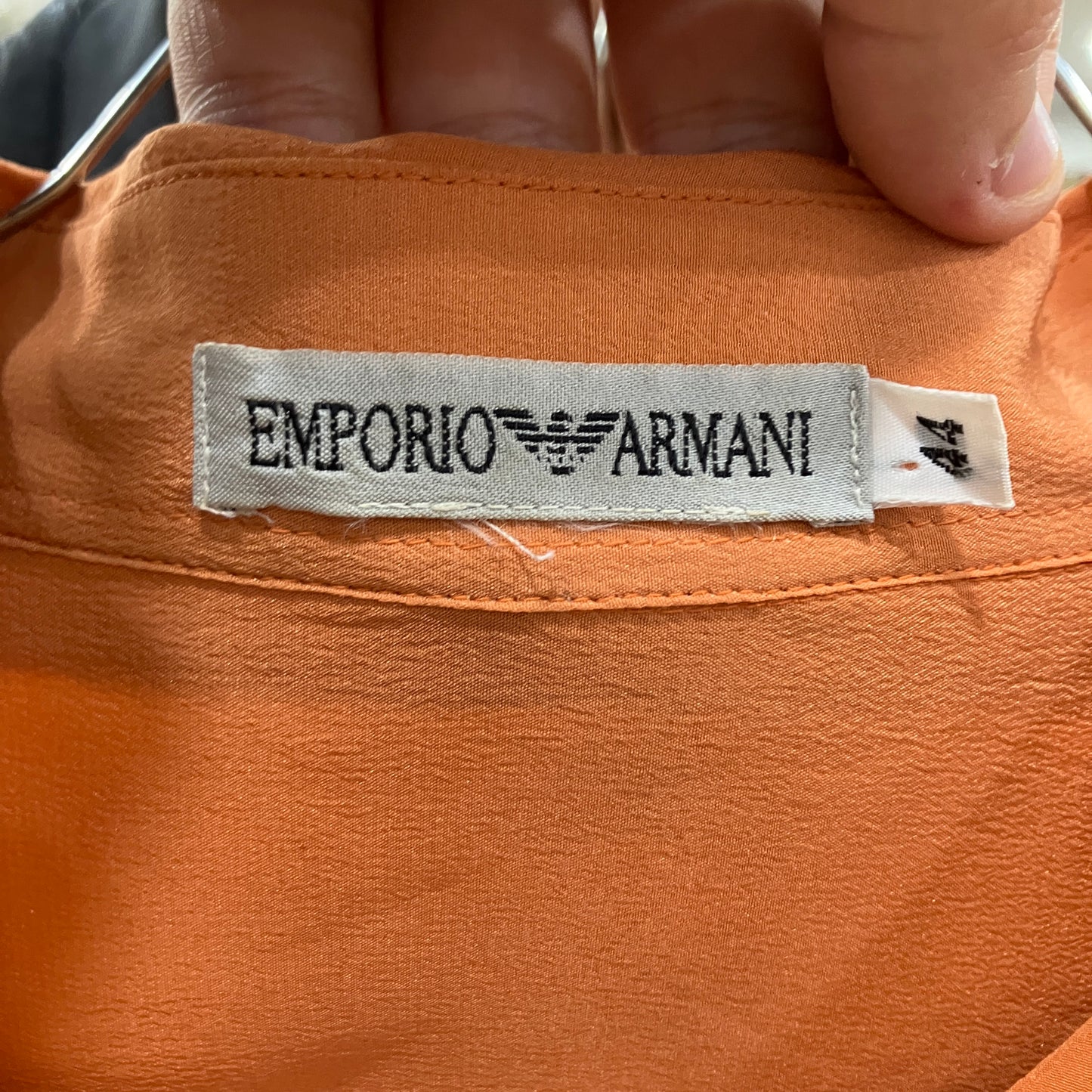 emporio armani '90s camicia in seta arancione
