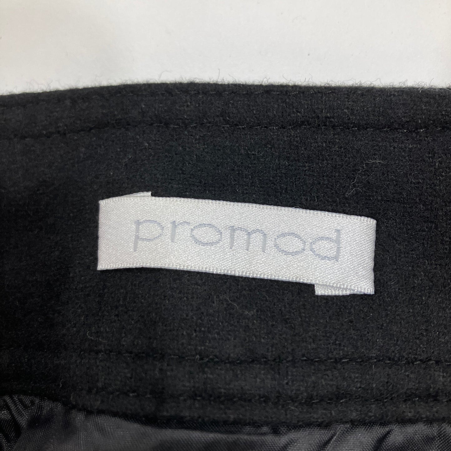 promod '00s minigonna plissé in misto lana nero con cintura