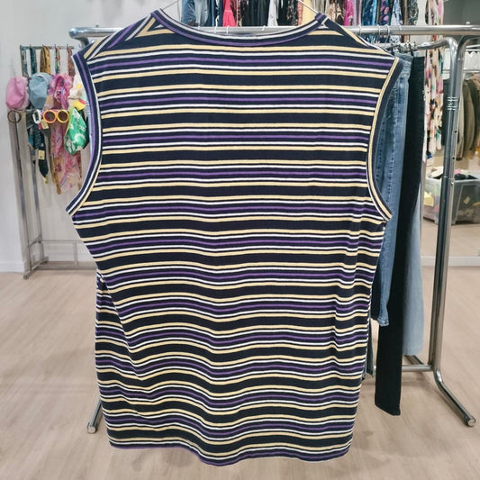 yab51 purple yellow striped tank top