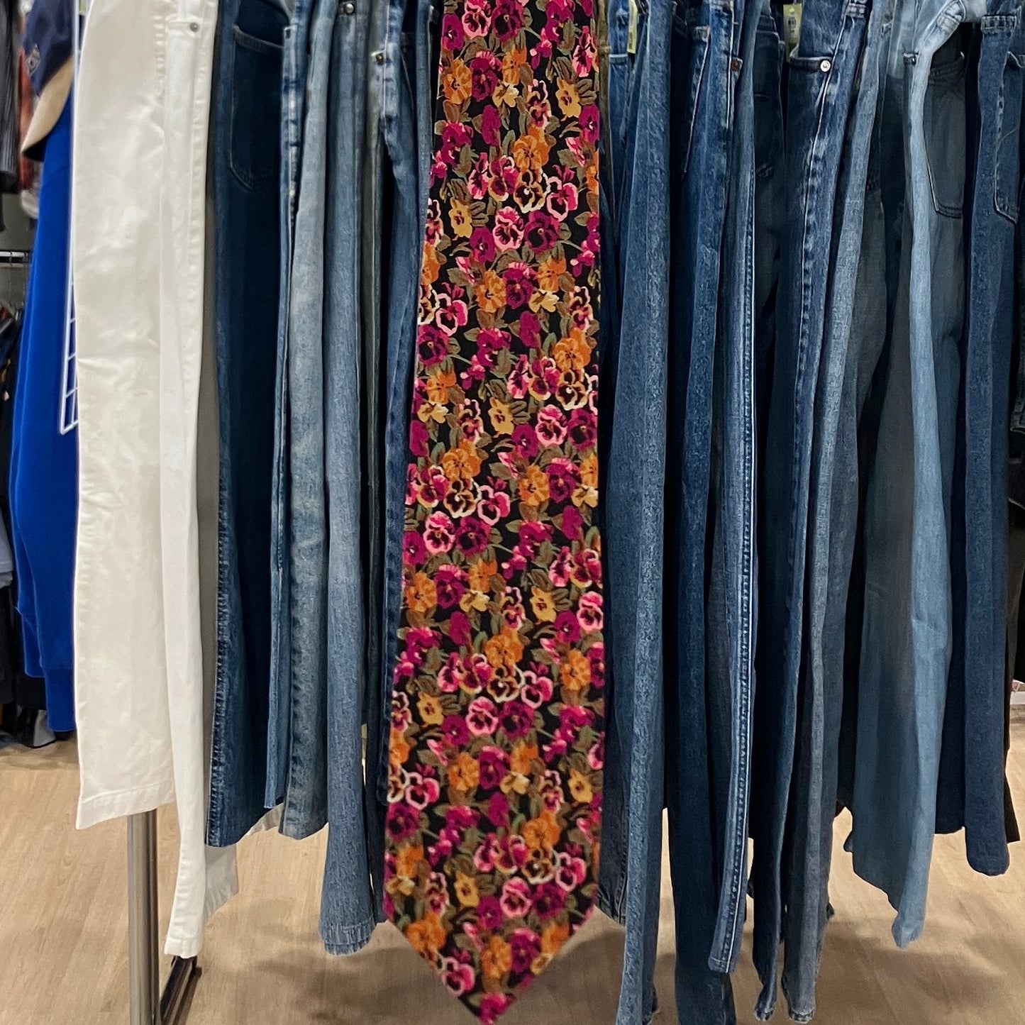 kenzo '90s cravatta in seta viola con stampa floreale