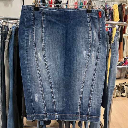 phard denim low rise skirt with slit