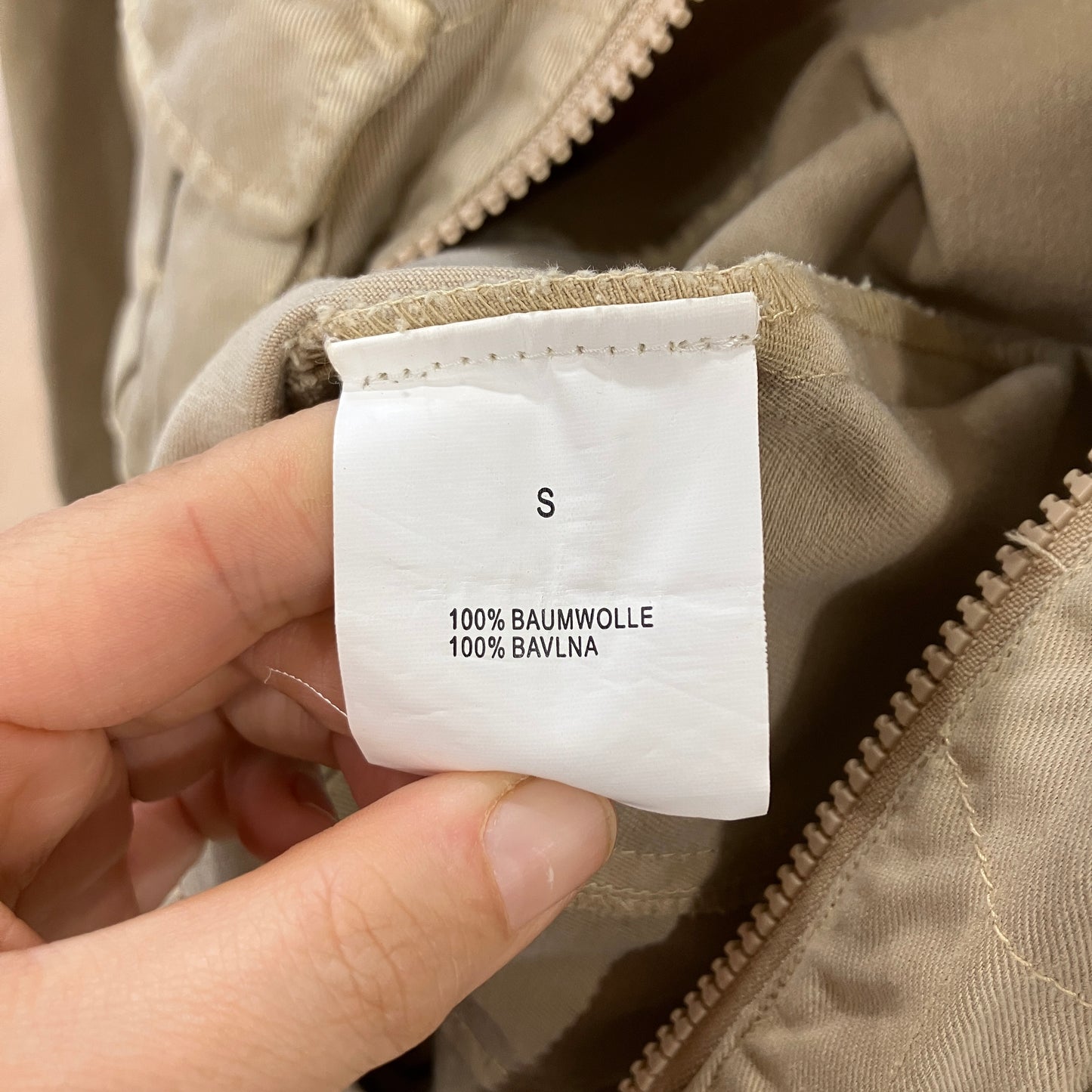 blind date '00s giacca cargo in denim beige con zip