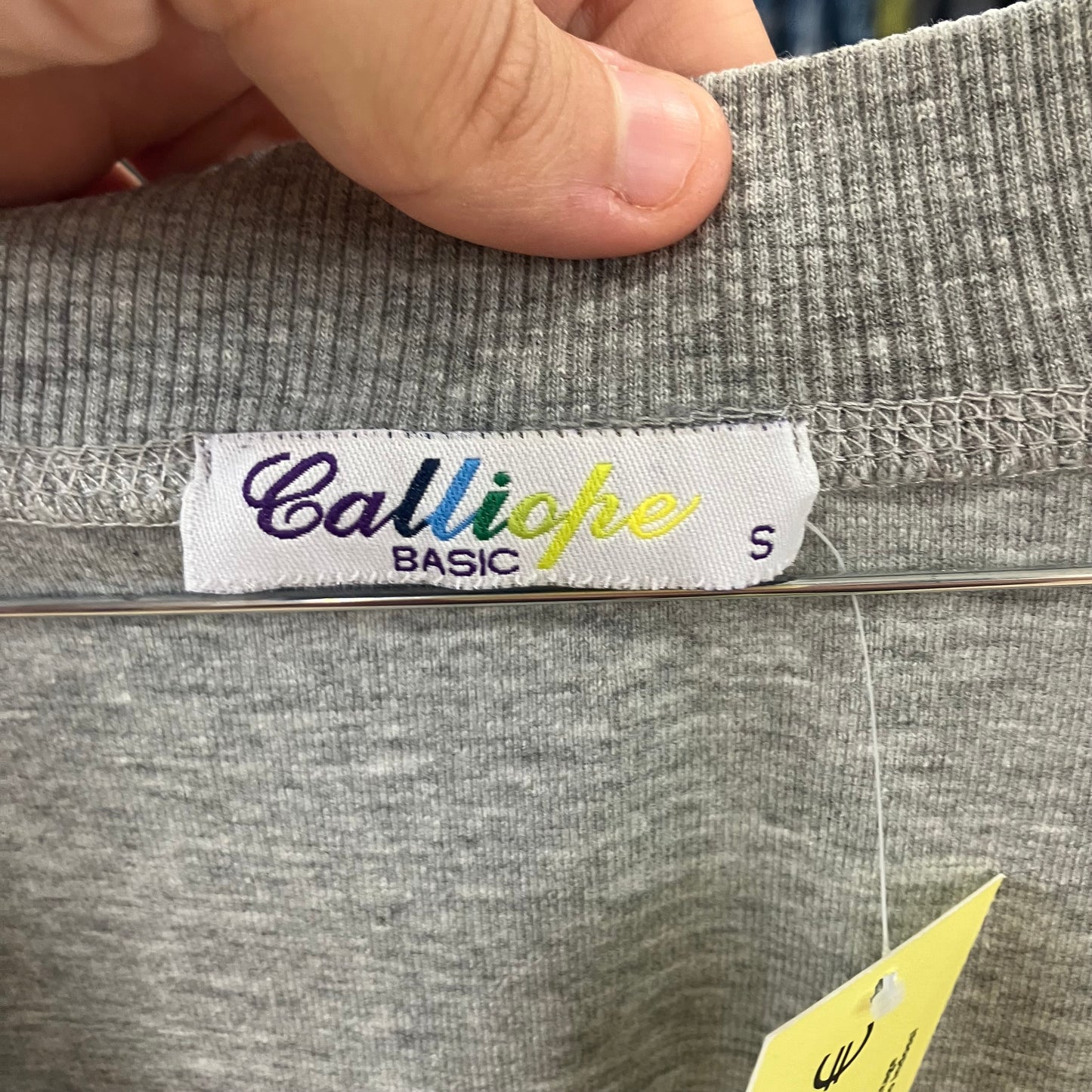 calliope grey long sleeve v neck top