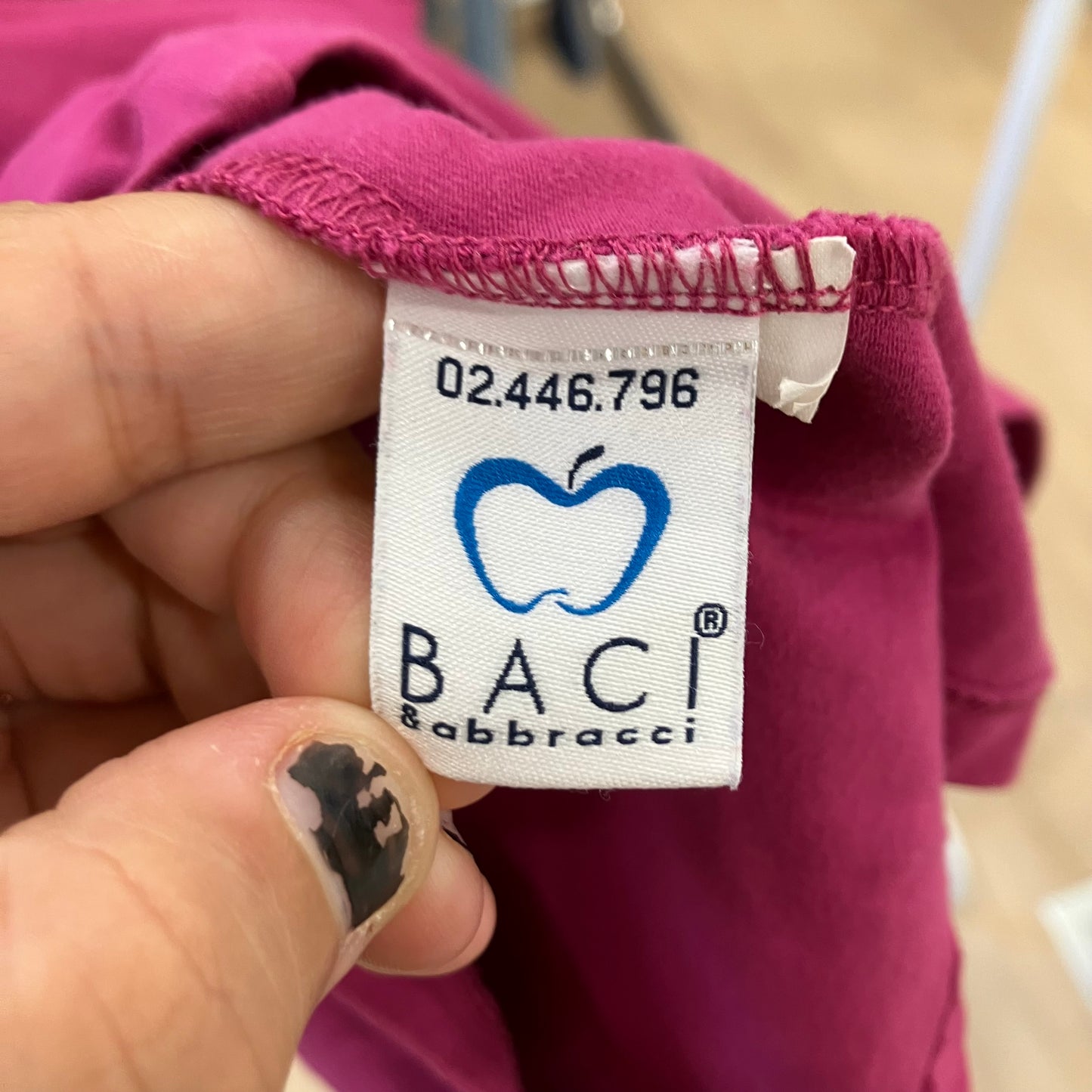 baci&abbracci fuchsia purple tank top with silver logo