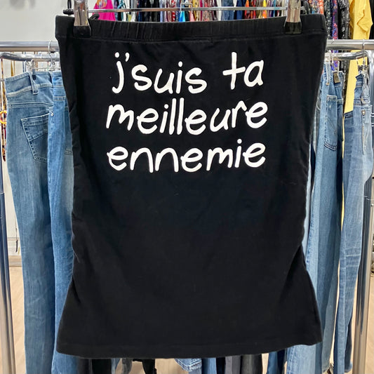 reds black sleeveless tube top with white writing