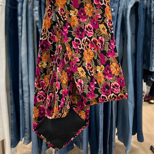 kenzo '90s cravatta in seta viola con stampa floreale