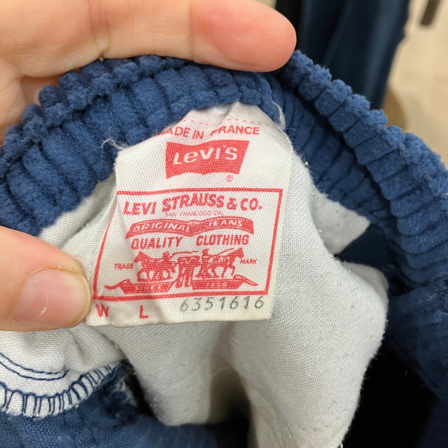 levis '90s pantaloni in velluto a coste blu navy