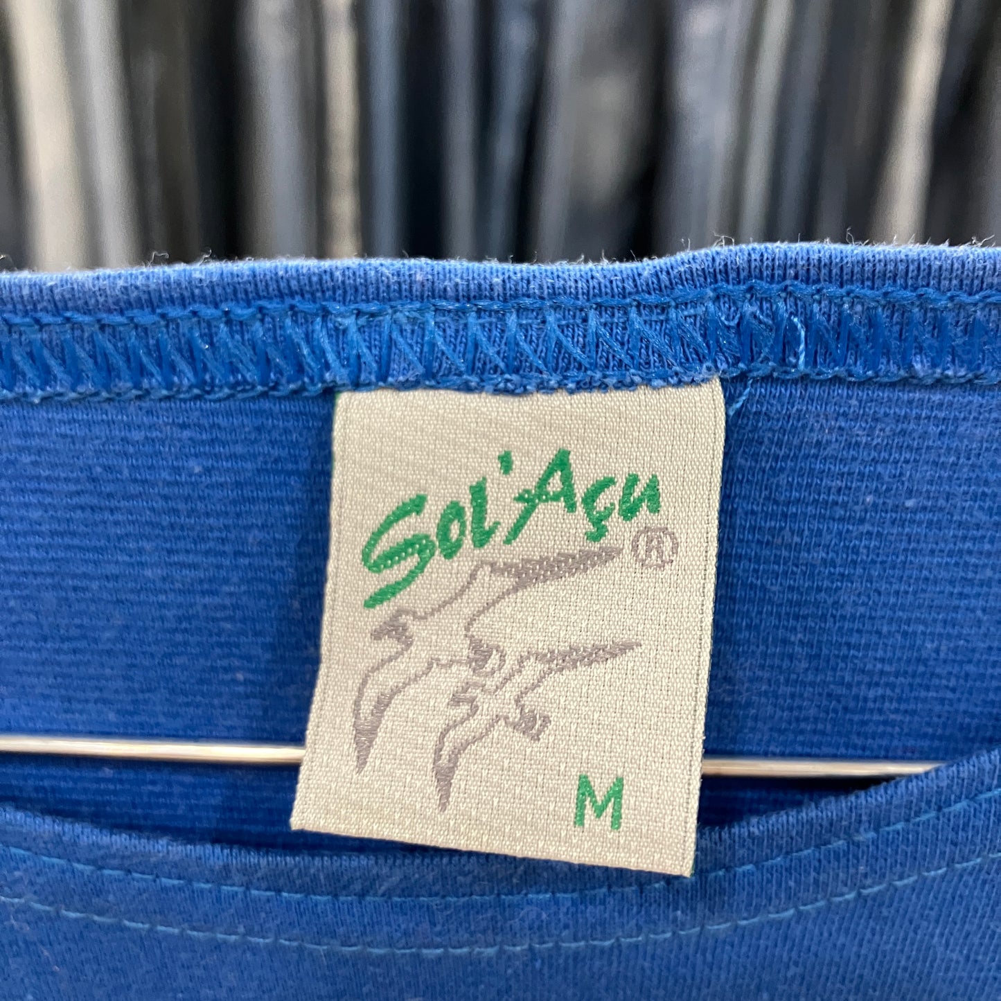 sol acu '00s t-shirt blu con ricamo Brasile