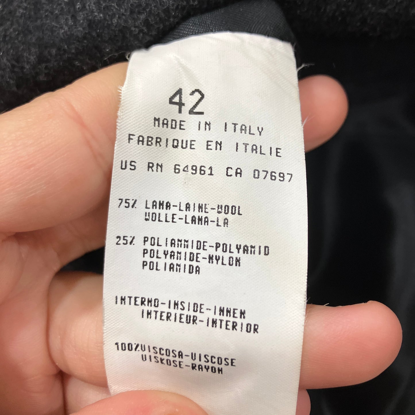 benetton '00s blazer sartoriale in lana grigio scuro