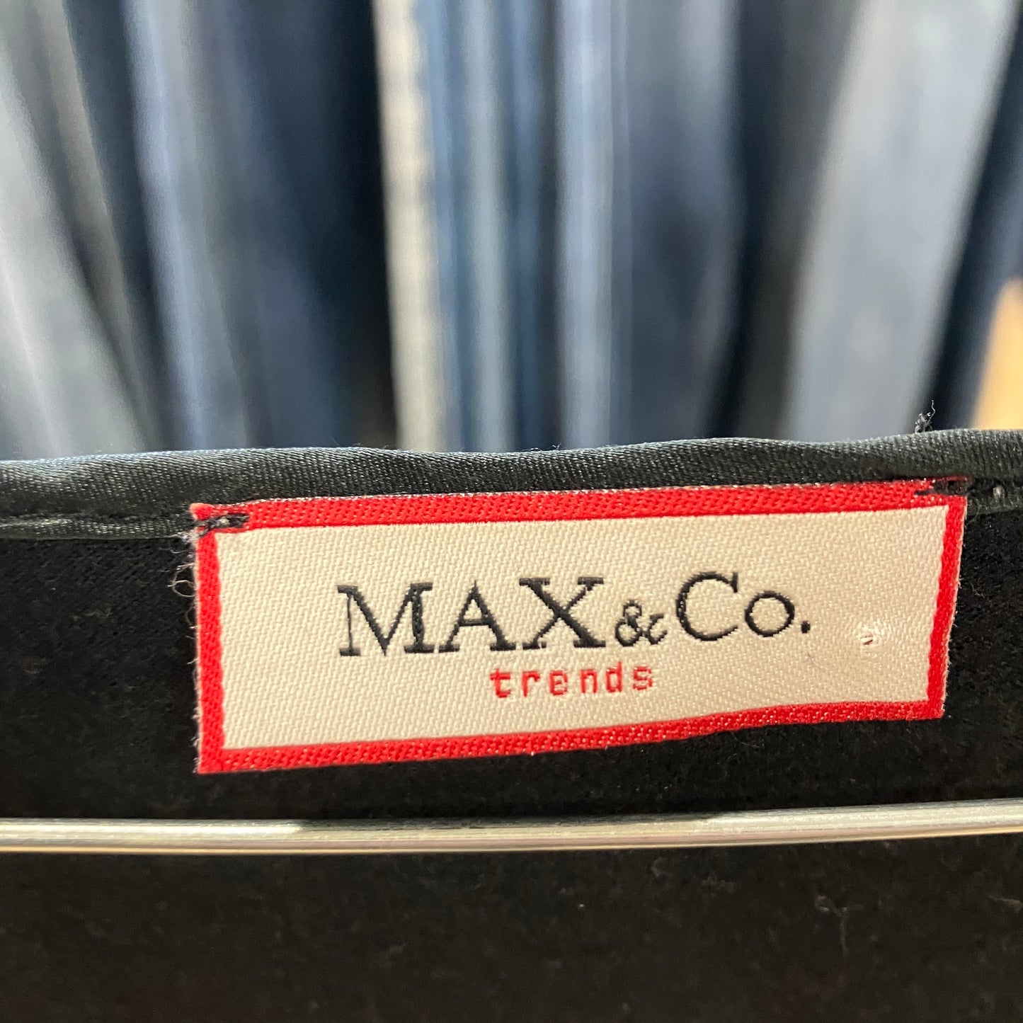 max&co '00s top manica lunga nero con balze in pizzo