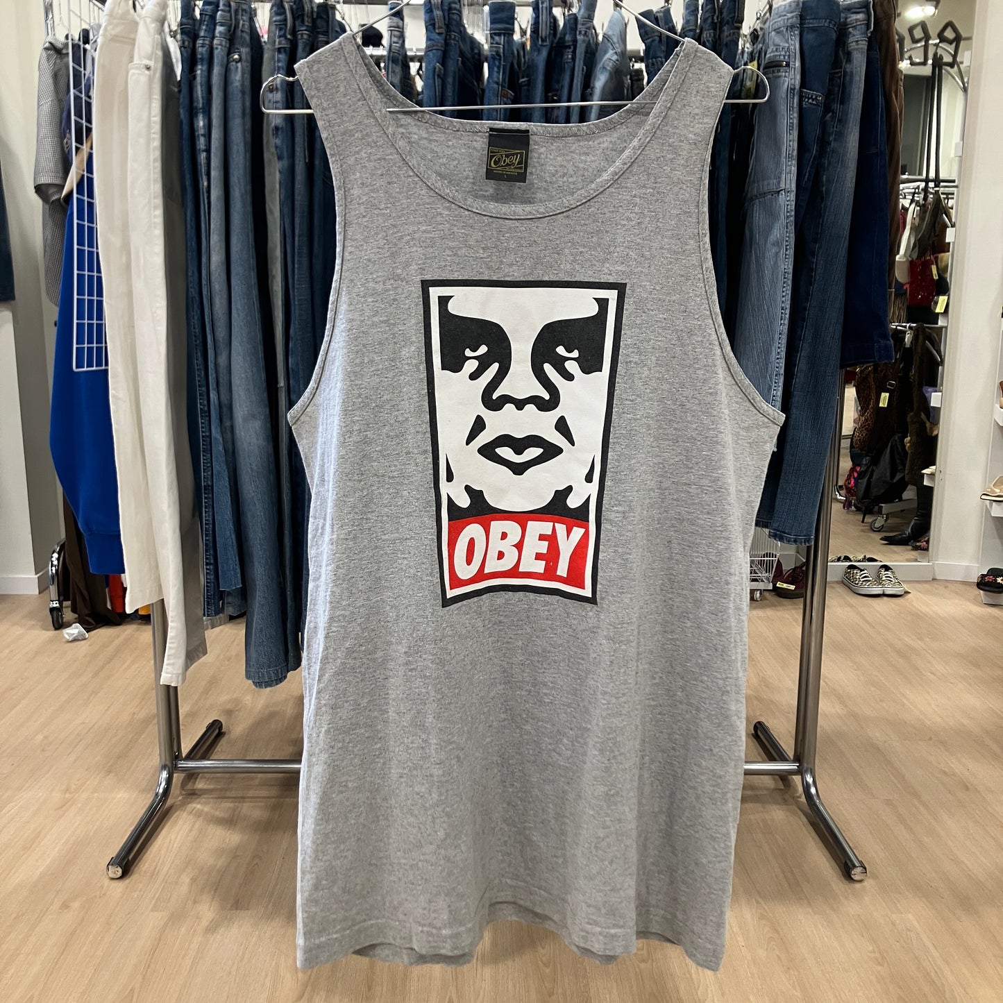 obey '10s canotta grigia Andre the Giant