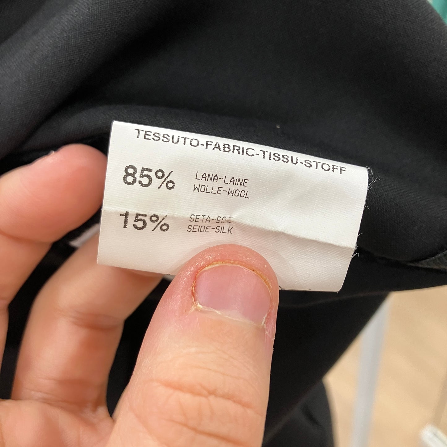 magia 00s black wool silk mini pencil skirt