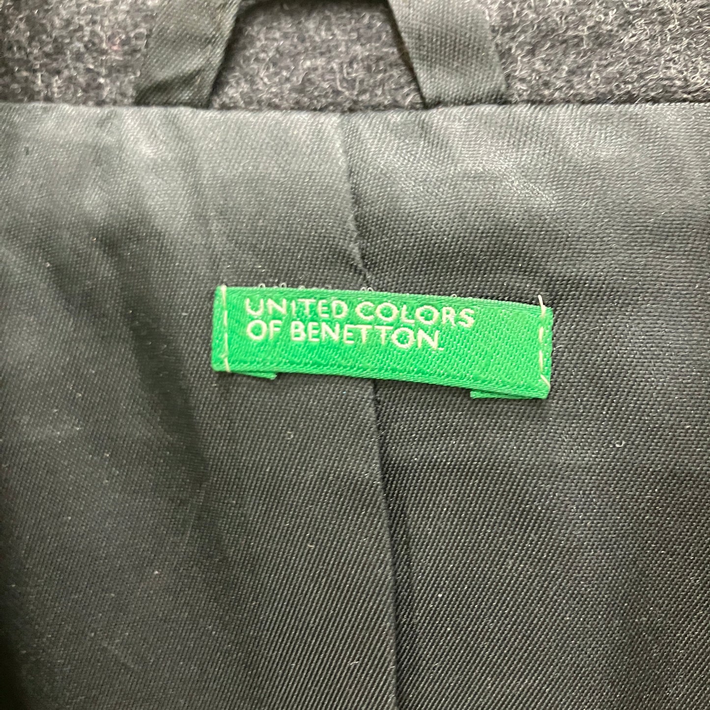 benetton '00s blazer sartoriale in lana grigio scuro