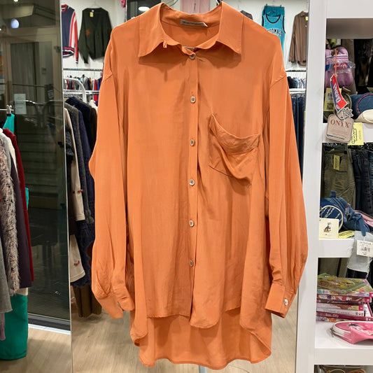 emporio armani '90s camicia in seta arancione