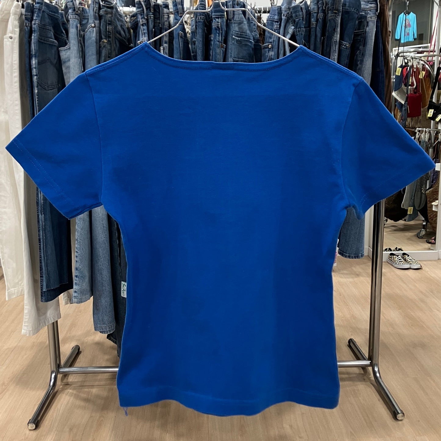 sol acu '00s t-shirt blu con ricamo Brasile