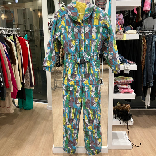 fiore degli sportivi '80s tuta da sci neon pop art