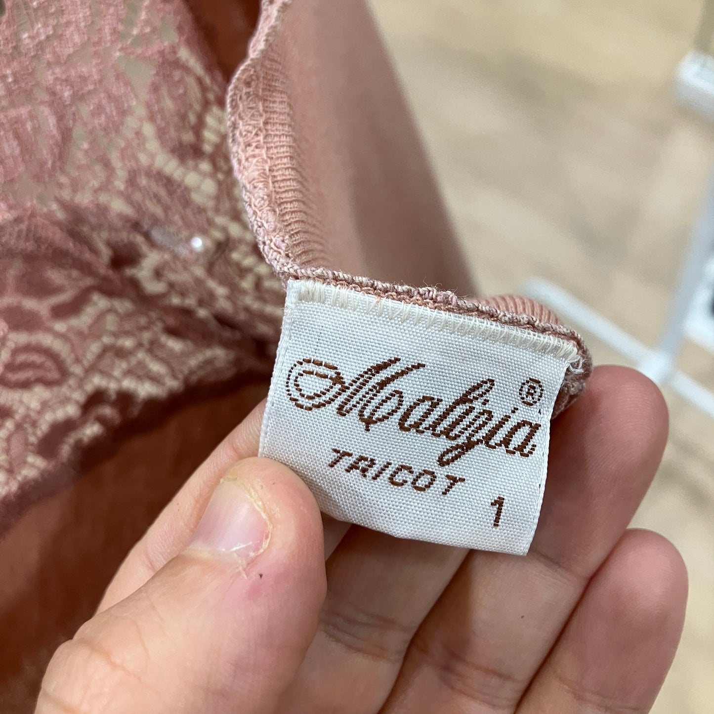 malizia la perla '00s top cami a costine rosa polvere con pizzo
