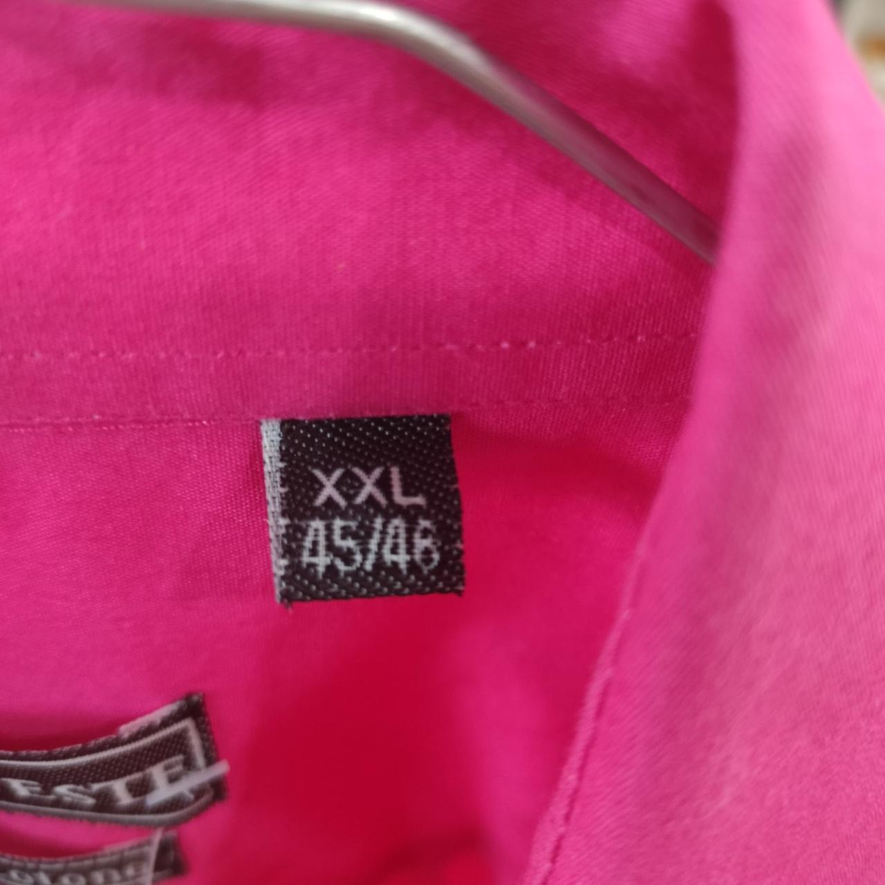 luca d'este fuchsia pink short sleeve button up shirt