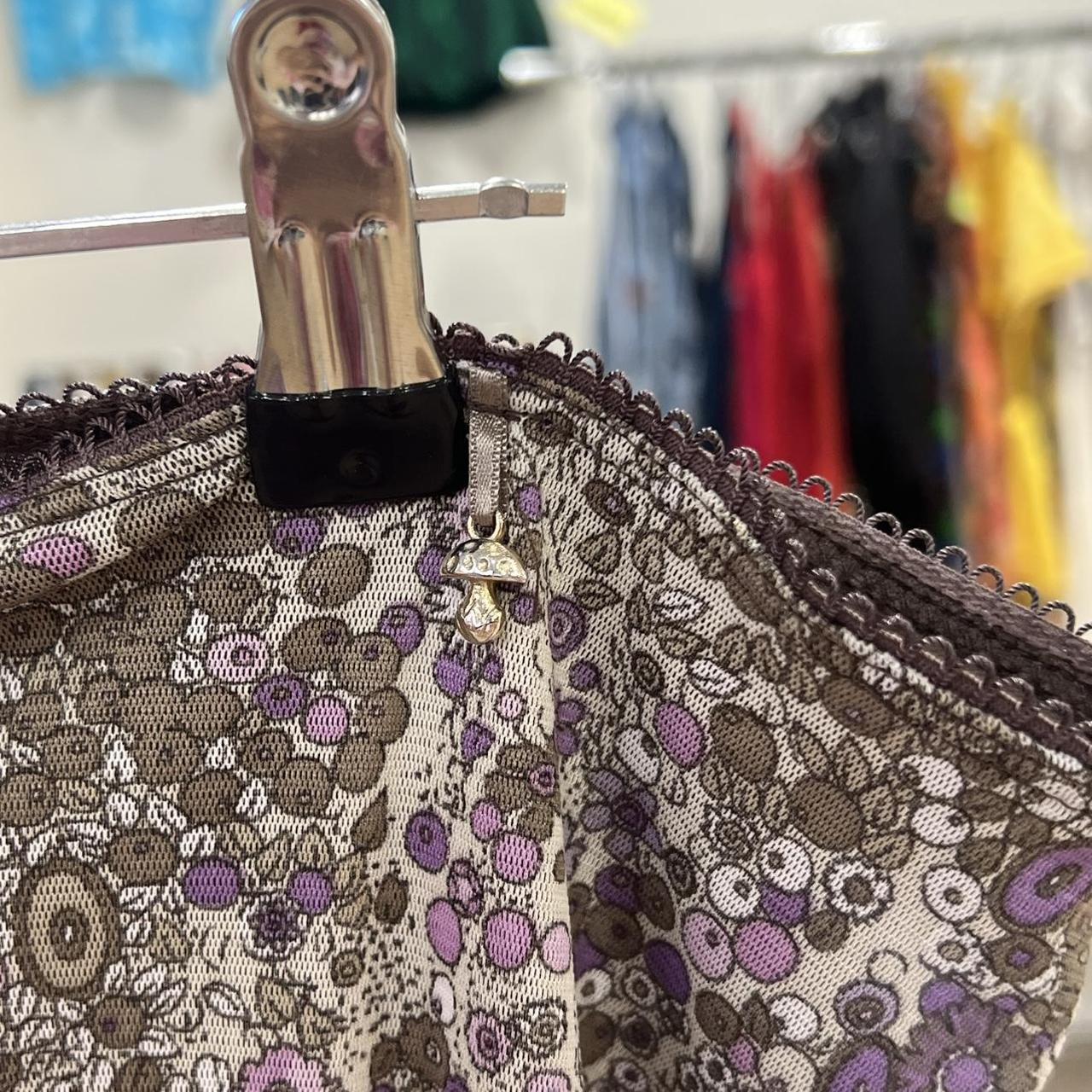 conbipel grey skirt with brown purple flowers